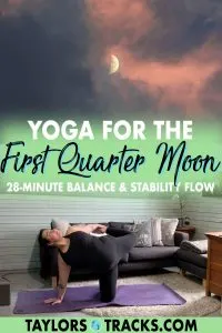 A half moon yoga sequence designed to aid in stability and balance for decision making which connects to the first quarter moon and its spiritual meaning. Click to practice a first quarter moon yoga flow!
